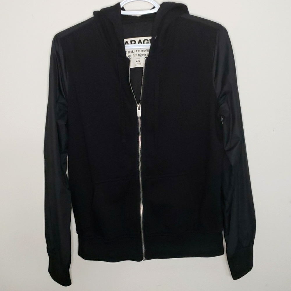 Garage Black Zip Up Hoodie Size M